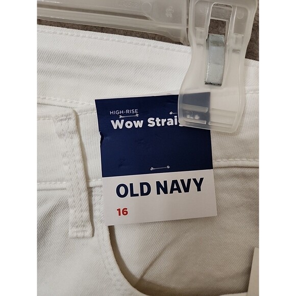 Old Navy WOW Straight Ankle Jeans Womens 16 White High Rise Stretch NEW - Picture 6 of 12